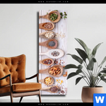 Leinwandbild Gesunde Vielfalt Aus Loeffeln Schmal Produktvorschau mit dem Bild Gesunde Vielfalt aus Löffeln im Format Schmal.