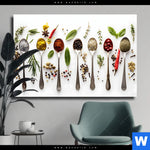 Leinwandbild Gewuerzvielfalt Querformat Produktvorschau mit dem Bild Gewürzvielfalt im Format Querformat.