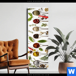 Leinwandbild Gewuerzvielfalt Schmal Produktvorschau mit dem Bild Gewürzvielfalt im Format Schmal.
