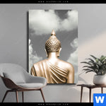 Leinwandbild Goldene Buddha Statue Hochformat Produktvorschau mit dem Bild Goldene Buddha Statue im Format Hochformat.