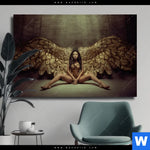 Leinwandbild Goldene Fluegel Querformat Produktvorschau mit dem Bild Goldene Flügel im Format Querformat.