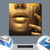 Leinwandbild Goldene Lippen Quadrat Materialbild