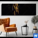 Leinwandbild Goldene Traenen Panorama Produktvorschau mit dem Bild Goldene Tränen im Format Panorama.