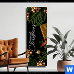 Leinwandbild Goldene Weihnachtsgruesse Schmal Produktvorschau mit dem Bild Goldene Weihnachtsgrüße im Format Schmal.