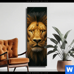 Leinwandbild Goldener Loewe Schmal Produktvorschau mit dem Bild Goldener Löwe im Format Schmal.