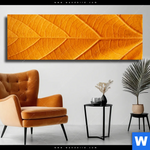 Leinwandbild Goldenes Blatt Panorama Produktvorschau mit dem Bild Goldenes Blatt im Format Panorama.