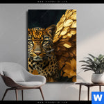 Leinwandbild Goldfluegel Leopard Hochformat Produktvorschau mit dem Bild Goldflügel-Leopard im Format Hochformat.