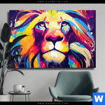 Leinwandbild Graffiti Loewe Querformat Produktvorschau mit dem Bild Graffiti Löwe im Format Querformat.