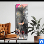 Leinwandbild Grunge Elefant Schmal Produktvorschau mit dem Bild Grunge Elefant im Format Schmal.