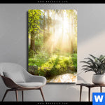 Leinwandbild Herbstlicher Wald Hochformat Produktvorschau mit dem Bild Herbstlicher Wald im Format Hochformat.