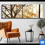 Leinwandbild Herbstspaziergang Panorama Produktvorschau mit dem Bild Herbstspaziergang im Format Panorama.