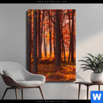 Leinwandbild Herbstwald Hochformat Produktvorschau mit dem Bild Herbstwald im Format Hochformat.