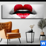 Leinwandbild Herz Mund Panorama Produktvorschau mit dem Bild Herz-Mund im Format Panorama.