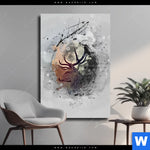 Leinwandbild Hirsch Grunge Stil Hochformat Produktvorschau mit dem Bild Hirsch - Grunge-Stil im Format Hochformat.