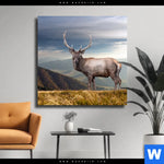 Leinwandbild Hirsch In Der Herbstzeit Quadrat Produktvorschau mit dem Bild Hirsch in der Herbstzeit im Format Quadrat.
