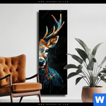 Leinwandbild Hirsch Kopf Schmal Produktvorschau mit dem Bild Hirsch-Kopf im Format Schmal.