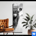 Leinwandbild Hochlandkuh Auf Einer Wiese Schmal Produktvorschau mit dem Bild Hochlandkuh auf einer Wiese im Format Schmal.