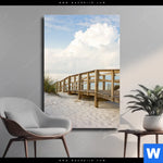 Leinwandbild Holzsteg Duenen Hochformat Produktvorschau mit dem Bild Holzsteg & Dünen im Format Hochformat.