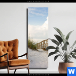 Leinwandbild Holzsteg Duenen Schmal Produktvorschau mit dem Bild Holzsteg & Dünen im Format Schmal.