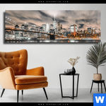 Leinwandbild Innenstadt Von Manhattan Panorama Produktvorschau mit dem Bild Innenstadt von Manhattan im Format Panorama.