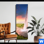 Leinwandbild Islaendischer Wasserfall Schmal Produktvorschau mit dem Bild Isländischer Wasserfall im Format Schmal.