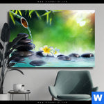 Leinwandbild Japanischer Brunnen Querformat Produktvorschau mit dem Bild Japanischer Brunnen im Format Querformat.