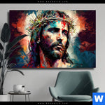 Leinwandbild Jesus Christus Mit Dornenkrone Querformat Produktvorschau mit dem Bild Jesus Christus mit Dornenkrone im Format Querformat.