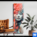Leinwandbild Jolanda Frau Mit Blumen Im Haar Schmal Produktvorschau mit dem Bild Jolanda - Frau mit Blumen im Haar im Format Schmal.