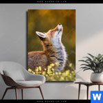 Leinwandbild Junger Fuchs Hochformat Produktvorschau mit dem Bild Junger Fuchs im Format Hochformat.