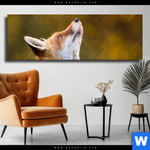 Leinwandbild Junger Fuchs Panorama Produktvorschau mit dem Bild Junger Fuchs im Format Panorama.