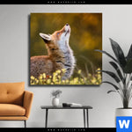 Leinwandbild Junger Fuchs Quadrat Produktvorschau mit dem Bild Junger Fuchs im Format Quadrat.