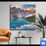 Leinwandbild Kanadischer Bergsee Quadrat Produktvorschau mit dem Bild Kanadischer Bergsee im Format Quadrat.