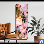 Leinwandbild Kirschblueten Im Fruehlingslicht Schmal Produktvorschau mit dem Bild Kirschblüten im Frühlingslicht im Format Schmal.