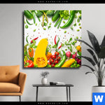 Leinwandbild Knackiges Frisches Gemuese Quadrat Produktvorschau mit dem Bild Knackiges frisches Gemüse im Format Quadrat.