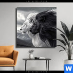 Leinwandbild Kontrast Loewenkraft Quadrat Produktvorschau mit dem Bild Kontrast Löwenkraft im Format Quadrat.