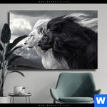 Leinwandbild Kontrast Loewenkraft Querformat Produktvorschau mit dem Bild Kontrast Löwenkraft im Format Querformat.