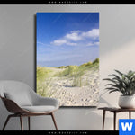 Leinwandbild Kuestenwanderung Durch Sandduenen Hochformat Produktvorschau mit dem Bild Küstenwanderung durch Sanddünen im Format Hochformat.