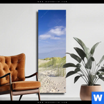 Leinwandbild Kuestenwanderung Durch Sandduenen Schmal Produktvorschau mit dem Bild Küstenwanderung durch Sanddünen im Format Schmal.