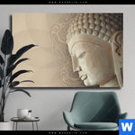 Leinwandbild Laechelnder Buddha Querformat Produktvorschau mit dem Bild Lächelnder Buddha im Format Querformat.