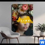 Leinwandbild Like Florales Portraet Hochformat Produktvorschau mit dem Bild LIKE - Florales Porträt im Format Hochformat.