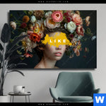 Leinwandbild Like Florales Portraet Querformat Produktvorschau mit dem Bild LIKE - Florales Porträt im Format Querformat.