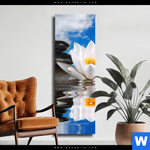 Leinwandbild Lilie Zensteine Schmal Produktvorschau mit dem Bild Lilie & Zensteine im Format Schmal.