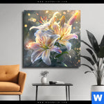 Leinwandbild Lilien Im Morgenlicht Quadrat Produktvorschau mit dem Bild Lilien im Morgenlicht im Format Quadrat.