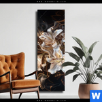 Leinwandbild Lilien In Goldenem Rauch Schmal Produktvorschau mit dem Bild Lilien in goldenem Rauch im Format Schmal.