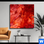 Leinwandbild Liquid Marmor Rot Quadrat Produktvorschau mit dem Bild Liquid Marmor rot im Format Quadrat.