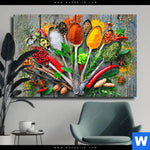 Leinwandbild Loeffel Mit Kraeutern Und Gewuerzen Querformat Produktvorschau mit dem Bild Löffel mit Kräutern und Gewürzen im Format Querformat.