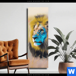 Leinwandbild Loewe Farben Der Wildnis Schmal Produktvorschau mit dem Bild Löwe - Farben der Wildnis im Format Schmal.