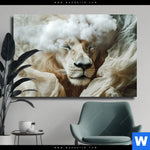 Leinwandbild Loewe Sanft Umhuellt Querformat Produktvorschau mit dem Bild Löwe sanft umhüllt im Format Querformat.