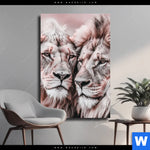Leinwandbild Loewen Harmonie In Pastell Hochformat Produktvorschau mit dem Bild Löwen - Harmonie in Pastell im Format Hochformat.