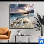 Leinwandbild Meeresrauschen Bei Sonnenuntergang Quadrat Produktvorschau mit dem Bild Meeresrauschen bei Sonnenuntergang im Format Quadrat.